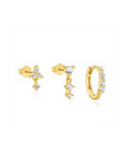 Elegant Gold Plated Stud Earrings Set