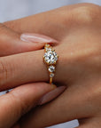 Moissanite Engagement Ring – Premium 1ct Brilliant Cut Solitaire Ring in 14K Gold