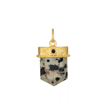Spotted Stone Pendant – Unique Natural Gemstone Jewelry with Earthy Elegance
