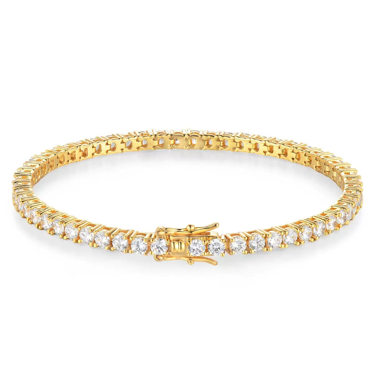 Luxury 14K Gold & Brass Tennis Bracelet – Timeless Bracelet