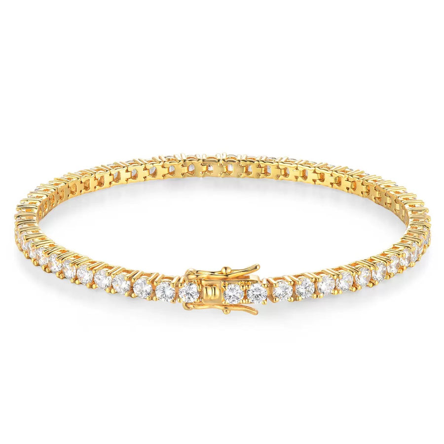 Luxury 14K Gold & Brass Tennis Bracelet – Timeless Bracelet