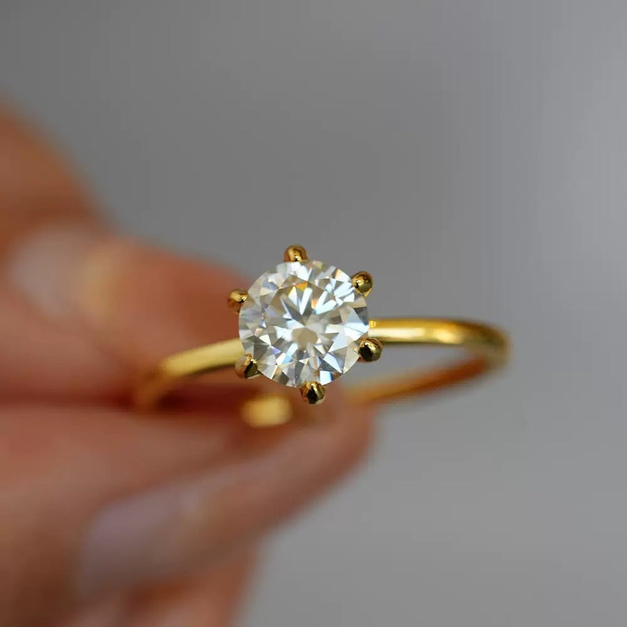 Brilliant Moissanite Solitaire Ring – Ethical Luxury with Diamond-like Sparkle