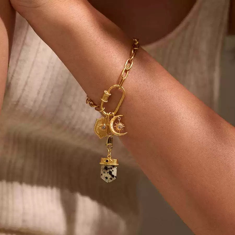 Spotted Stone Pendant – Unique Natural Gemstone Jewelry with Earthy Elegance