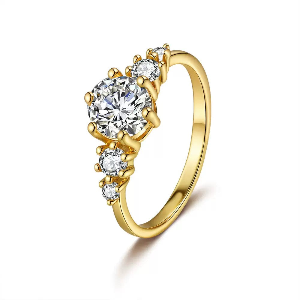 Moissanite Engagement Ring – Premium 1ct Brilliant Cut Solitaire Ring in 14K Gold