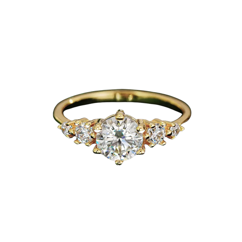Moissanite Engagement Ring – Premium 1ct Brilliant Cut Solitaire Ring in 14K Gold
