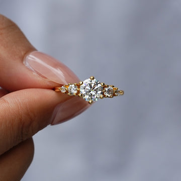 Moissanite Engagement Ring – Premium 1ct Brilliant Cut Solitaire Ring in 14K Gold
