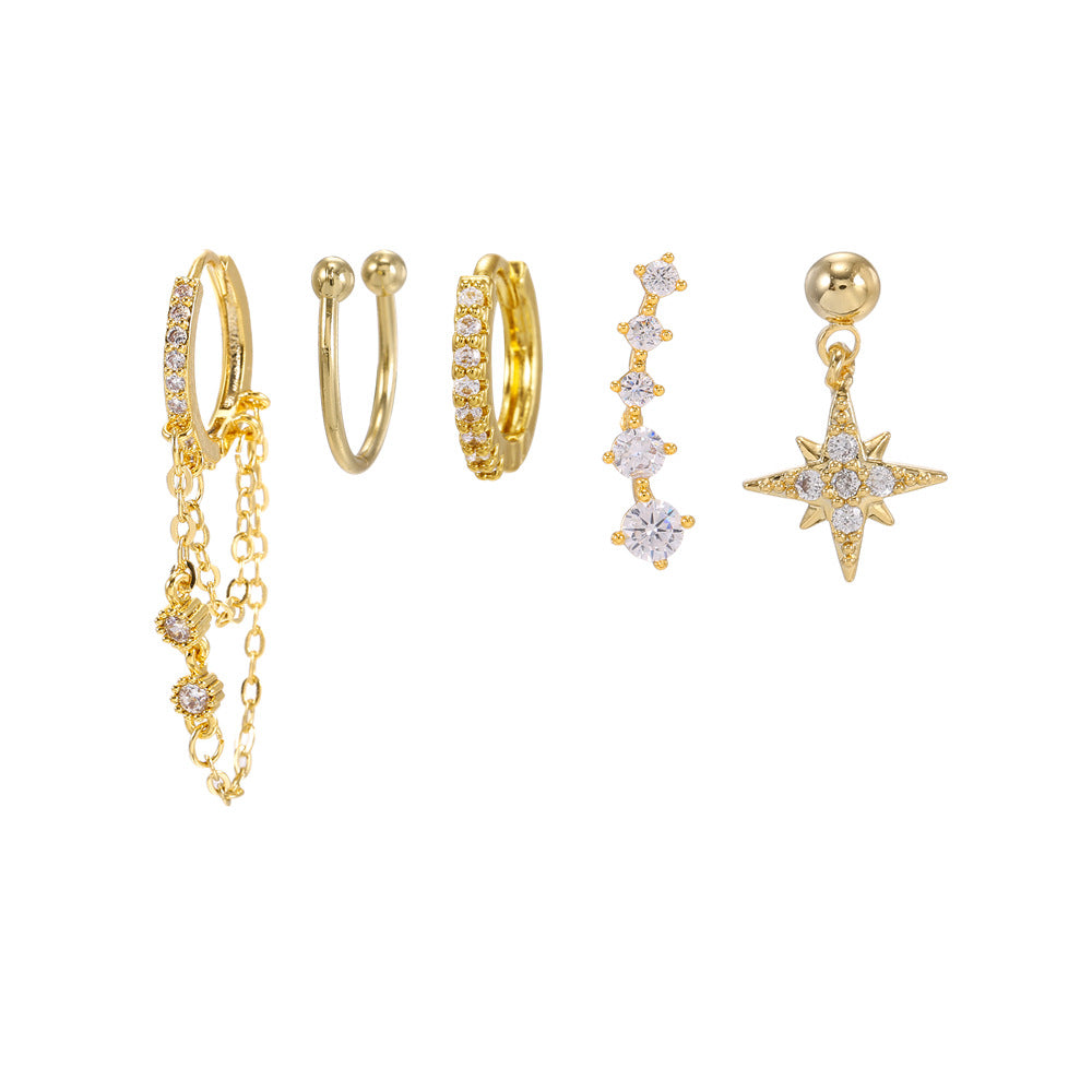 Skyla 18K Gold Celestial Earring Set